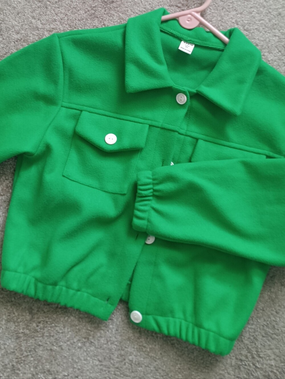 Bright Green Button-Front Jacket